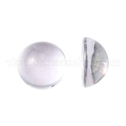 Transparent Half Round Glass Cabochons UK-GGLA-R027-12mm-1