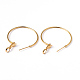 Golden Plated Brass Hoop Earrings UK-X-EC108-1NFG-2