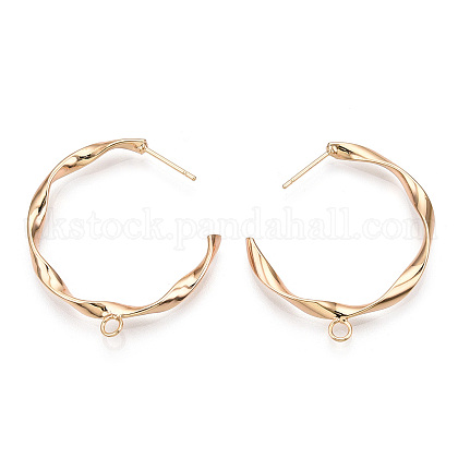 Brass Stud Earring Findings UK-KK-N186-48G-1
