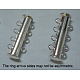 4-strands Brass Slide Lock Clasps UK-X-KK-Q357-1-4
