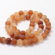 Frosted Natural Carnelian Beads Strands UK-X-G-F372-8mm-2