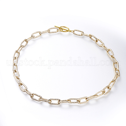 Aluminum Paperclip Chain Necklaces UK-NJEW-JN02797-01-1