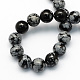 Natural Snowflake Obsidian Round Beads Strands UK-G-S172-4mm-2