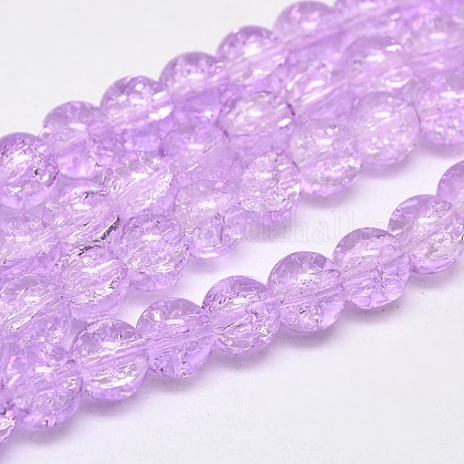 Two Tone Crackle Glass Beads Strands UK-GLAA-F034-6mm-08-K-1