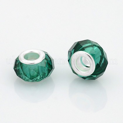 Faceted Glass European Beads UK-GPDL-J026-28-1