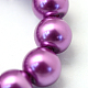 Baking Painted Pearlized Glass Pearl Round Bead Strands UK-HY-Q330-8mm-16-3