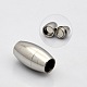 Oval 304 Stainless Steel Magnetic Clasps UK-STAS-N014-21-5mm-2