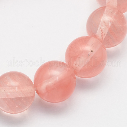 Cherry Quartz Glass Beads Strands UK-G-S144-8mm-1