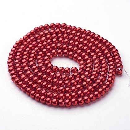 Glass Pearl Beads Strands UK-HY-4D-B73-1