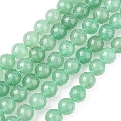 Natural Green Aventurine Beads Strands UK-X-G-G099-8mm-17-1