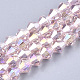 Electroplate Glass Beads Strands UK-EGLA-Q118-6mm-B12-1