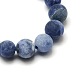 Frosted Natural Sodalite Round Bead Strands UK-G-M064-8mm-01-2