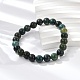 Natural Moss Agate Beaded Stretch Bracelets&nbsp;UK-B072-5-3