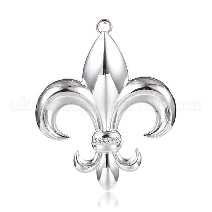 Fleur-de-lis Tibetan Style Alloy Big Pendants&nbsp;UK-PALLOY-J154-22P-AAA-1