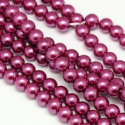 Eco-Friendly Dyed Glass Pearl Round Bead Strands UK-X-HY-A002-10mm-RB029-1