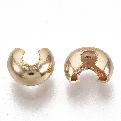 Brass Crimp Beads Covers UK-KK-S354-214B-NF-1