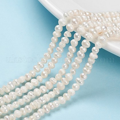 Natural Cultured Freshwater Pearl Beads Strands UK-PEAR-F007-63-1