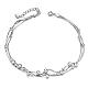 SHEGRACE 925 Sterling Silver Anklet with Triple Layered Chain and Beads UK-JA69A-1