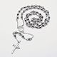 304 Stainless Steel Rosary Bead Necklaces UK-NJEW-I011-4mm-06-K-1