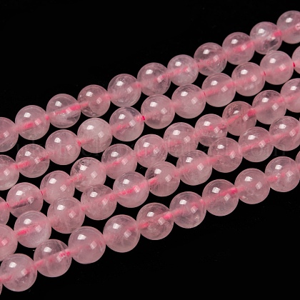 Natural  Rose Quartz Beads Strands UK-G-L104-8mm-01-1