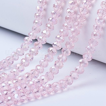 Electroplate Glass Beads Strands UK-EGLA-A034-T8mm-B12-1