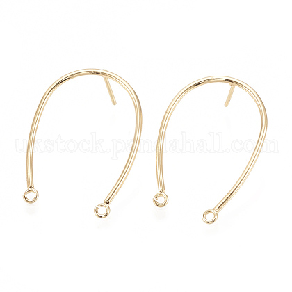 Brass Stud Earring Findings UK-KK-S345-254-1