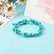 Synthetic Turquoise(Dyed) Chip Bead Stretch Bracelets for Children UK-BJEW-JB06388-08-2