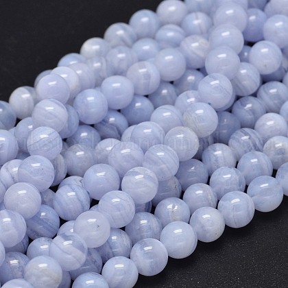 Round Natural Blue Lace Agate Bead Strands UK-G-F289-27-8mm-1