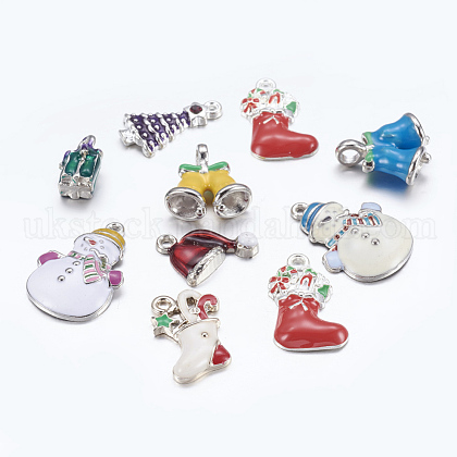 Mixed Alloy Enamel Pendants&nbsp;UK-X-ENAM-MSMC001-8-1