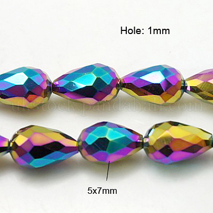 Electroplate Glass Beads Strands UK-EGLA-D017-7x5mm-4-K-1