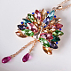 Peacock Spreading Tail Real 18K Gold Plated Alloy Rhinestone Pendant Sweater Necklaces UK-NJEW-DD0009-042-K-3