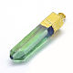 Electroplated Natural Quartz Crystal Pointed Pendants UK-G-A172-08D-2