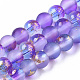 Frosted Spray Painted Glass Beads Strands UK-GLAA-N035-03A-C03-1