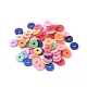 Flat Round Eco-Friendly Handmade Polymer Clay Beads UK-CLAY-R067-8.0mm-M1-4