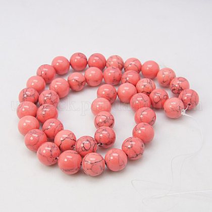 Synthetic Turquoise Beads Strands UK-TURQ-H038-10MM-XXS18-K-1