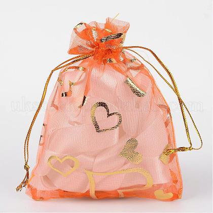 Heart Printed Organza Bags UK-OP-UK0006-10x12-06-1