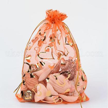 Heart Printed Organza Bags UK-OP-UK0006-13x18-06-1