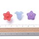 Mixed Color Transparent Acrylic Frosted Flower Beads UK-X-PLF018-7
