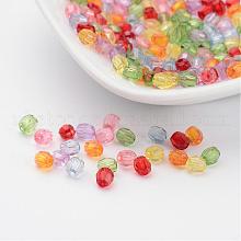 Mixed Color Transparent Acrylic Faceted Round Beads
