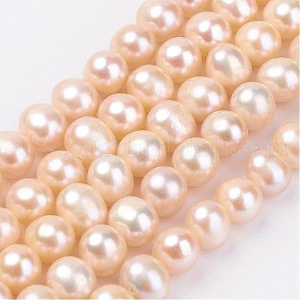Natural Cultured Freshwater Pearl Beads Strands UK-PEAR-D187-38-1