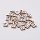 Brass Rhinestone Spacer Beads UK-RB-A013-6x6-14S-1