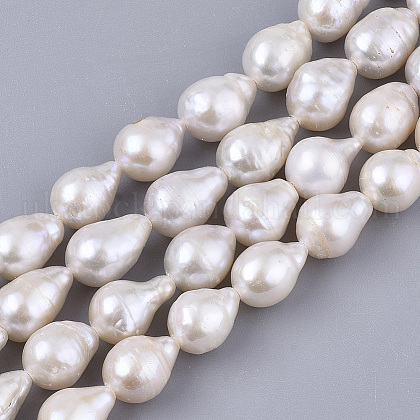 Natural Baroque Pearl Keshi Pearl Beads Strands UK-PEAR-Q015-019A-01-1