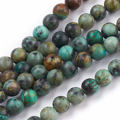 Natural African Turquoise(Jasper) Beads Strands UK-TURQ-G037-6mm-1