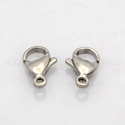 304 Stainless Steel Lobster Claw Clasps UK-STAS-N016-02-A-1