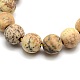 Frosted Natural Picture Jasper Round Bead Strands UK-G-M064-6mm-05-2