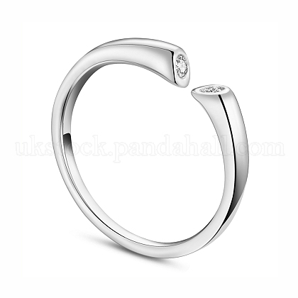 SHEGRACE Simple Design Sterling Silver Cuff Ring UK-JR107A-1