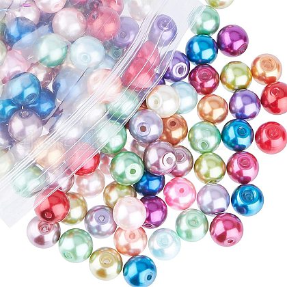Glass Pearl Beads UK-HY-PH0008-8mm-01M-1