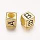 Golden Cube Mixed Letters Acrylic Beads for Necklace Making UK-X-PB43C9308-G-2
