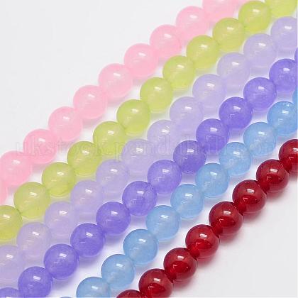 Natural & Dyed Malaysia Jade Bead Strands UK-G-A146-6mm-A-1