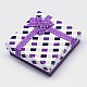 Square with Checkered Pattern Cardboard Jewelry Set Boxes UK-CBOX-M001-32-K-2